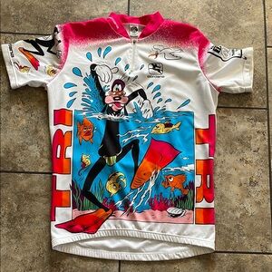 Vintage Giordana Disney Cycling Jersey Mens Goofy Triathlon GOGO Made in Italy